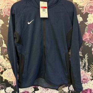 Nike Women's Blue and Black Showtime Full Zip Hoodie Size L